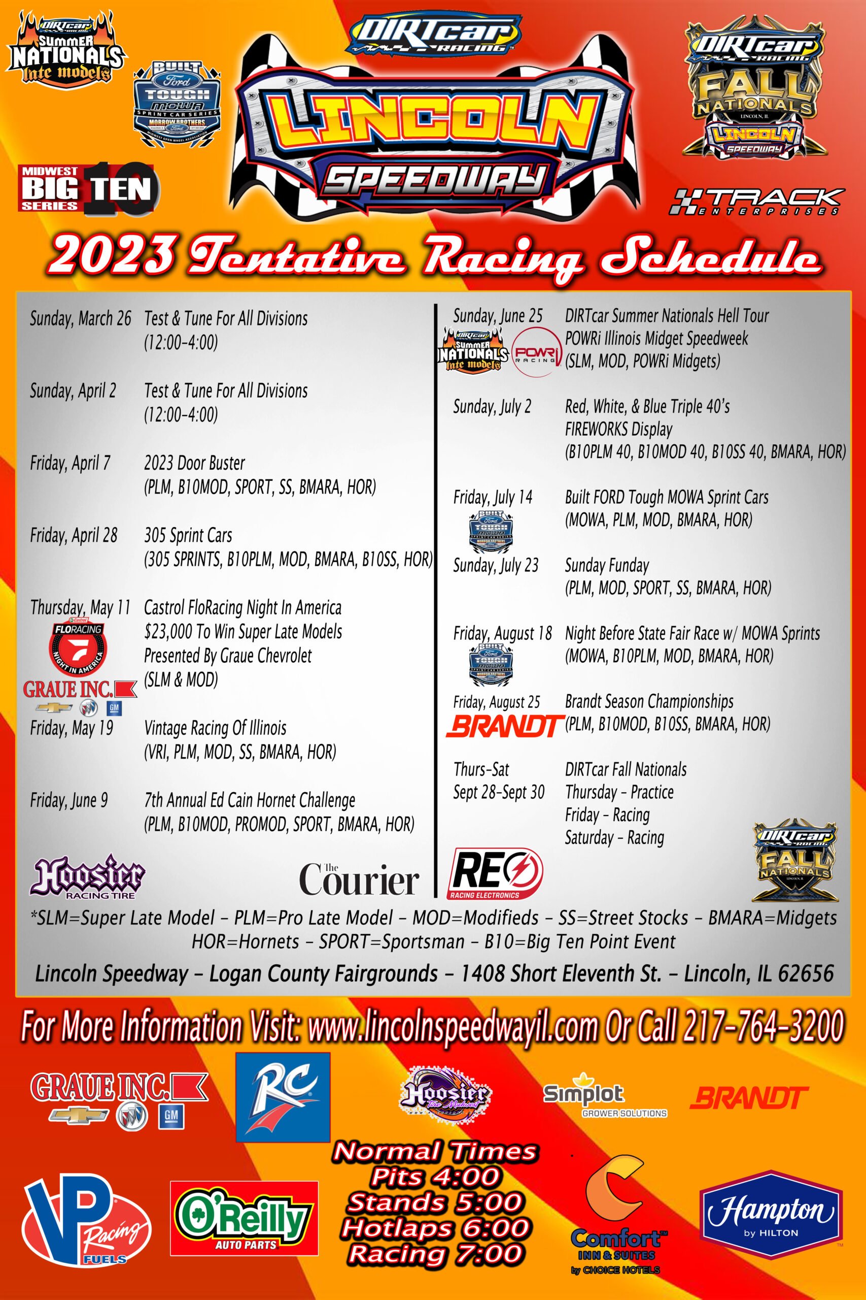 First Look At 2023 Lincoln Speedway Schedule Lincoln Speedway